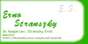 erno stranszky business card